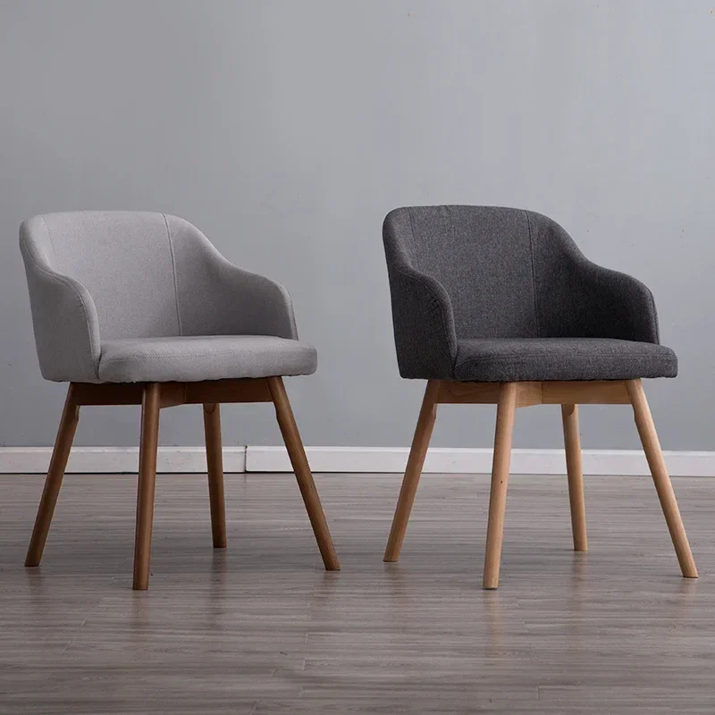 

Fabric Nordic Negotiation Chair Casual Solid Wood Coffee Restaurant Computer Ergonomic European Muebles De Cocina Furniture