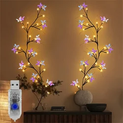 1pc Willow Vine Light With Butterfly Tree Branch Light 8 Modes 30led USB Operated Fairy Light For Home  Party Holiday Decoration