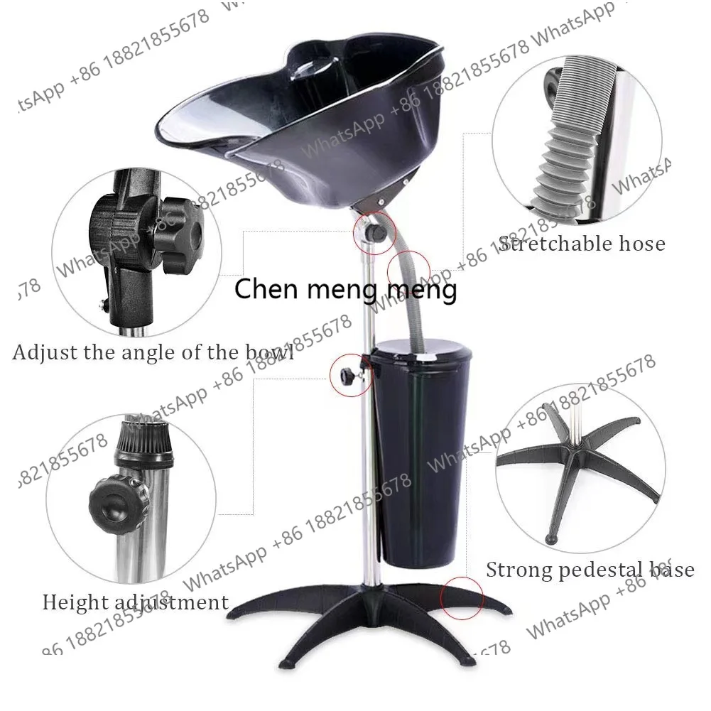 Bak cuci rambut portabel dari plastik, bak cuci rambut salon, bak cuci rambut plastik ABS, aksesoris barbershop