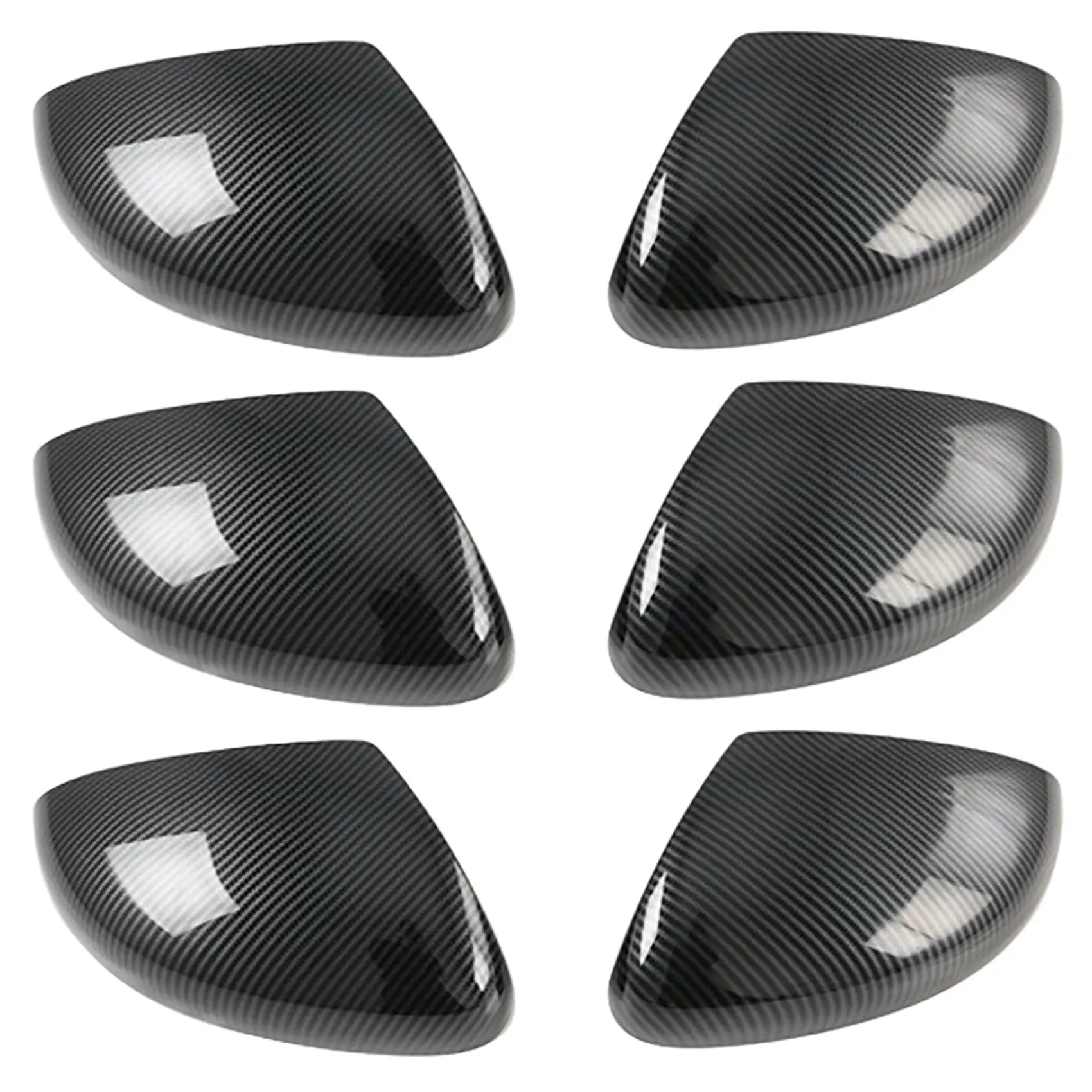 

6X for Honda Fit Jazz 2020 2021 ABS Carbon Fiber Rearview Side Door Mirror Cover Car Exterior Accessories