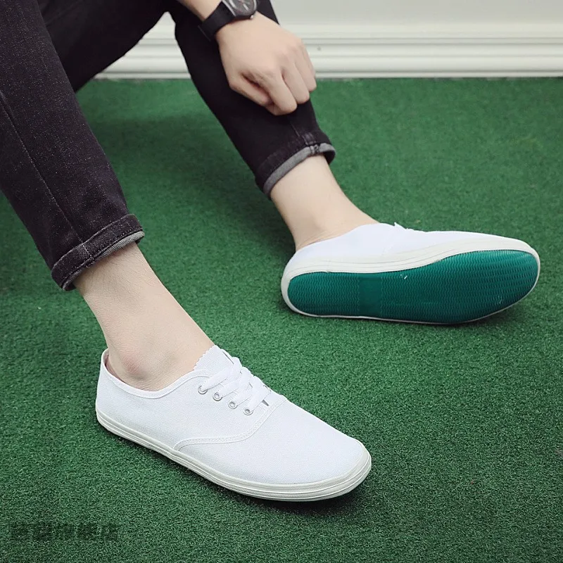 White Dance Shoes Nurse Performance Soft Bottom Breathable Gym Canvas Shoes Handmade Work Women's Footwear Casual Style view 4