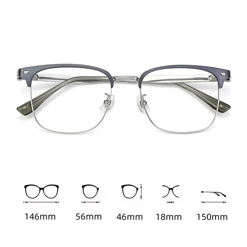 Retro Business Office Glasses Titanium Big Frame Myopia Presbyopia Progressive Eyewear Optical Prescription Eyeglasses Men - view 5