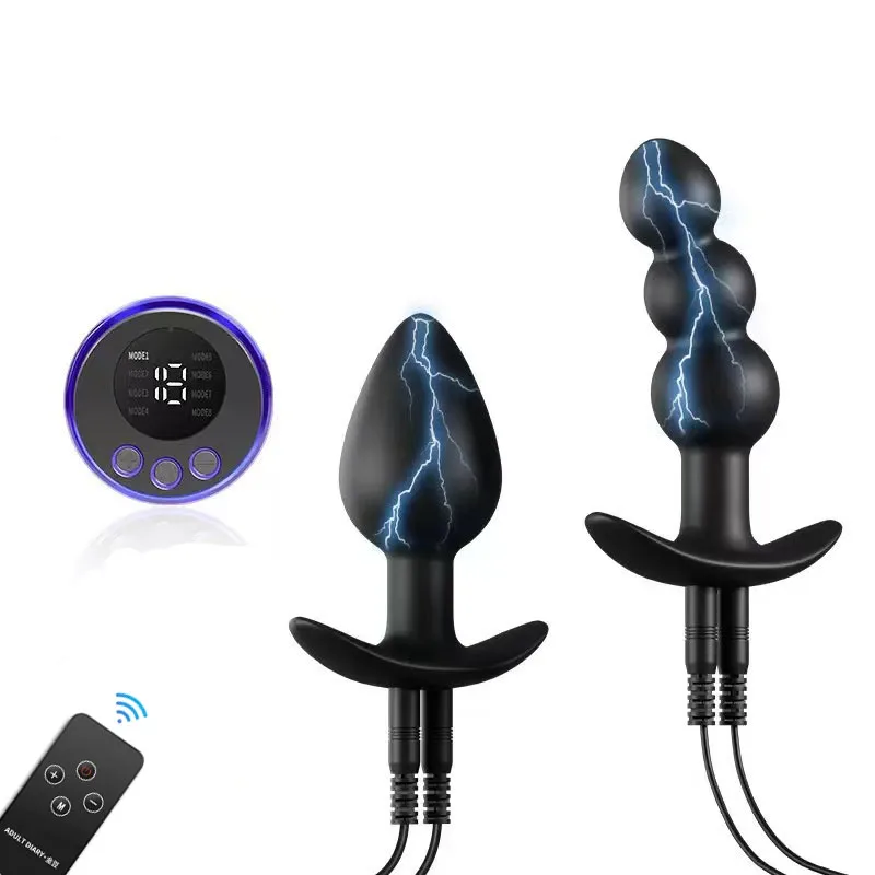 Electric Shock Anal Plug Masturbator Silicone ButtPlug Stimulation Pussy Prostate Massager Anus Dilation Bdsm Men Sex Toys Adult