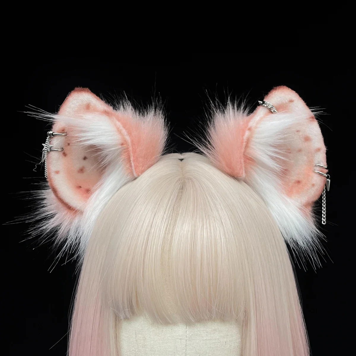 Custom Spotted Hyena Hyaenidae Beast Dog Ear Simulation Animal Ear Hair Ornament Hairhoop Halloween Christmas Game Cosplay Prop