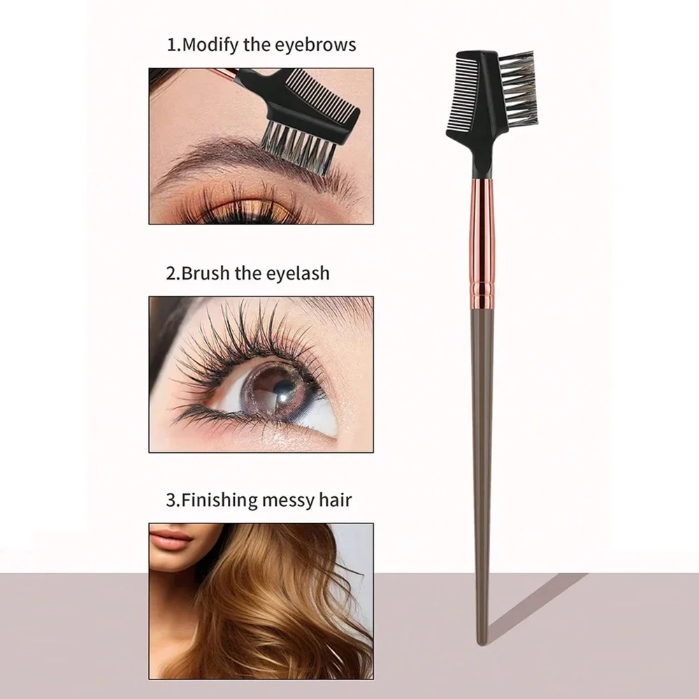 Conjunto de pincéis de maquiagem rosto olhos compõem escova cílios sombra sobrancelha delineador fundação pó blush destaque lábios escova