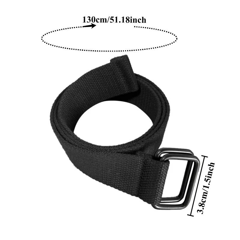 Fashionable Canvas Unisex Double-Buckle Belt Trendy Sturdy and Durable Workwear-Style Belt with Instagram-Inspired Design