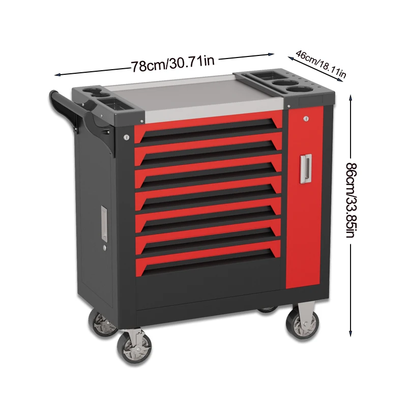 Новый стиль, тележка для инструментов с ручкой, большая емкость, промышленная гаражная мастерская, шкаф для хранения инструментов, столешница из нержавеющей стали