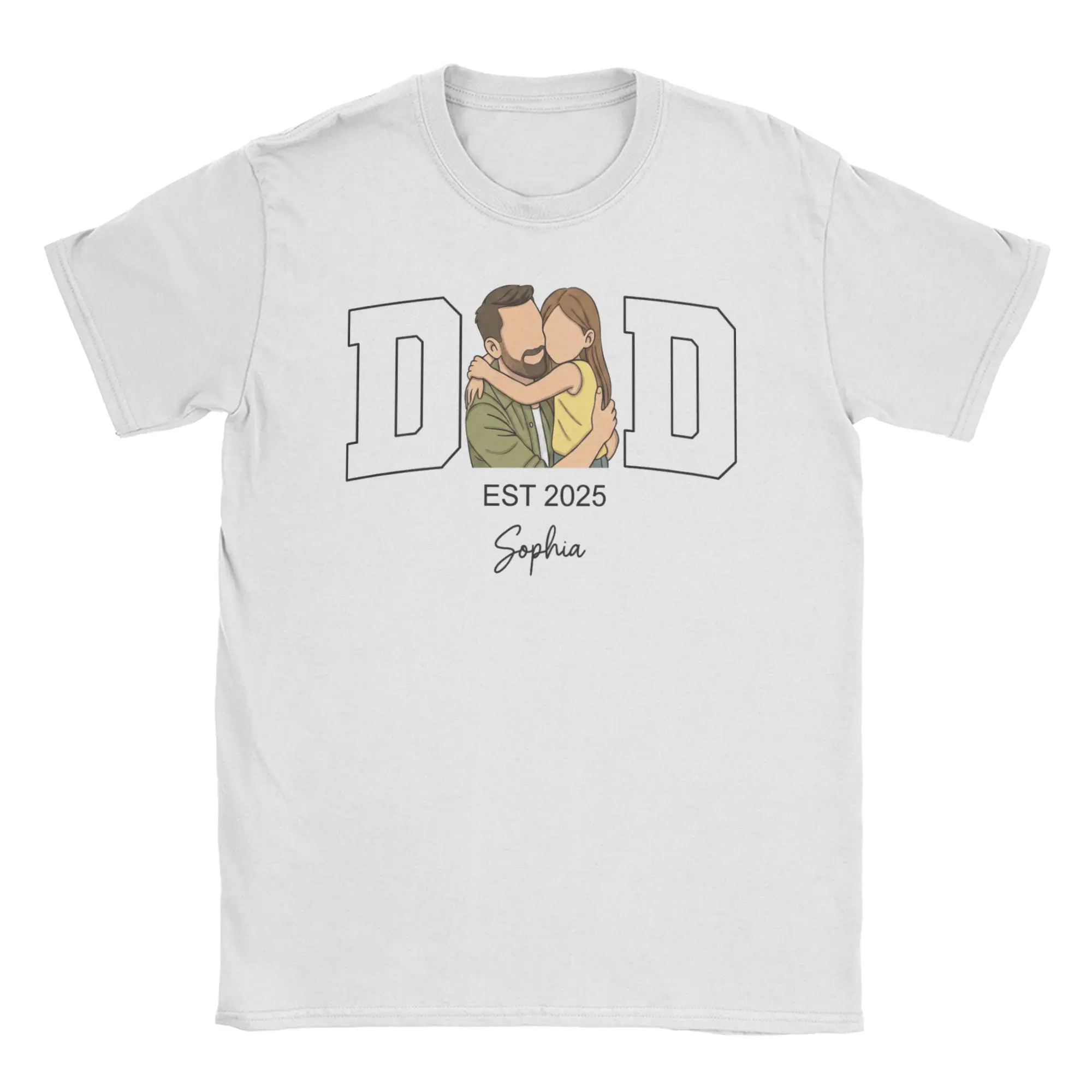 Personalized Grandpa Dad T-Shirts for Men Women Custom Name Birthday Fathers Day Gift Cotton Tees O Neck T Shirt Graphic Tops