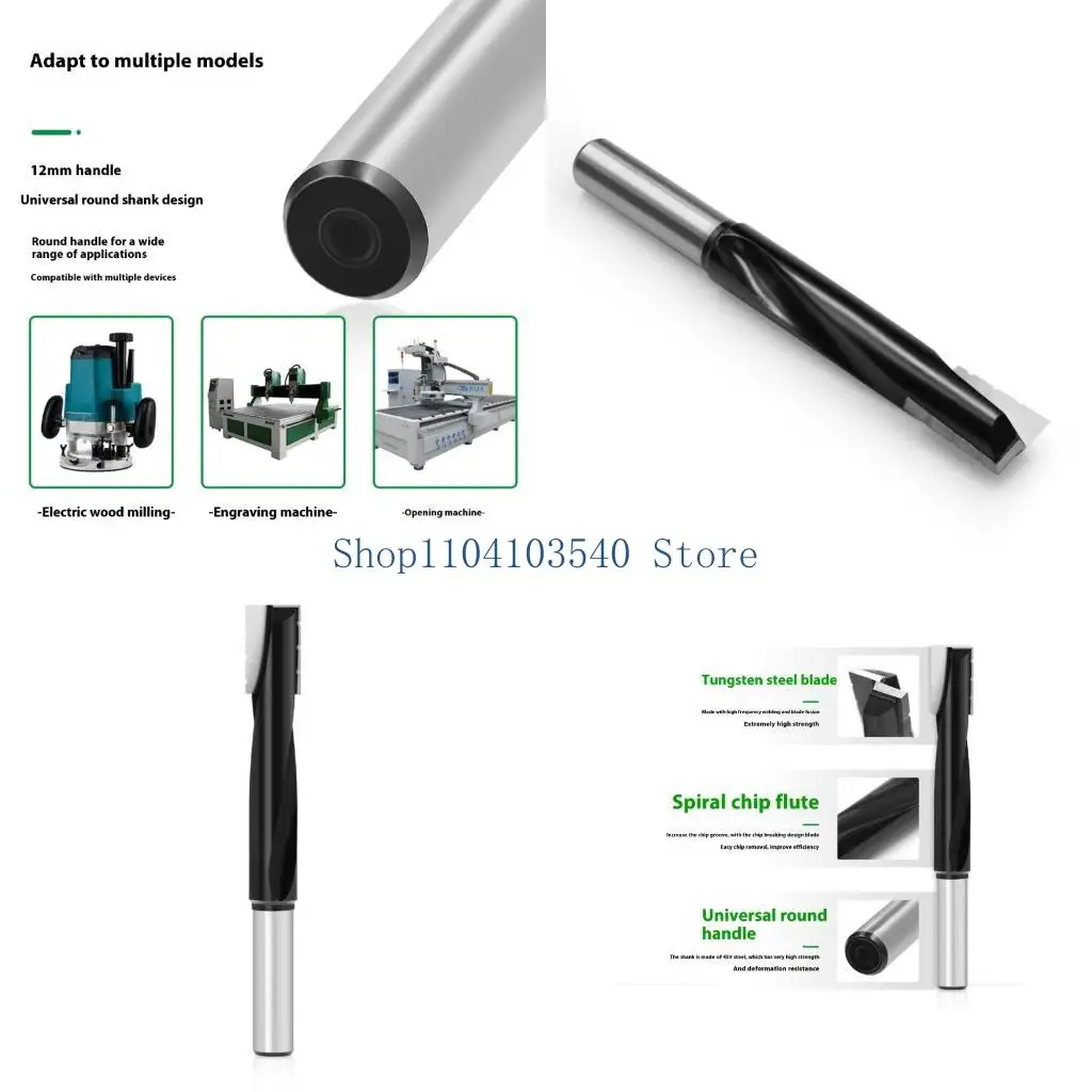 

02DC Professional Spirals Router Bit Carbides Tipped Router Bit Extended Length For Deep Wood Engraving and Deep Drilling