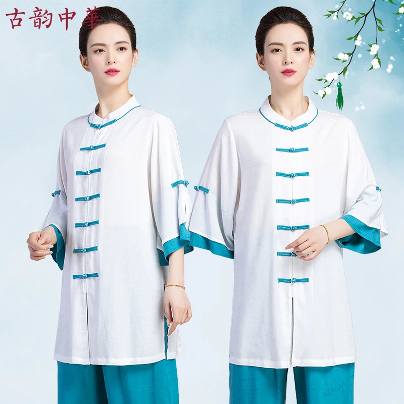

Yongchun Taiji Martial Arts Summer Shadowboxing Exercise Clothing Women's Cotton and Linen Tai Ji Suit New Thin Decoration