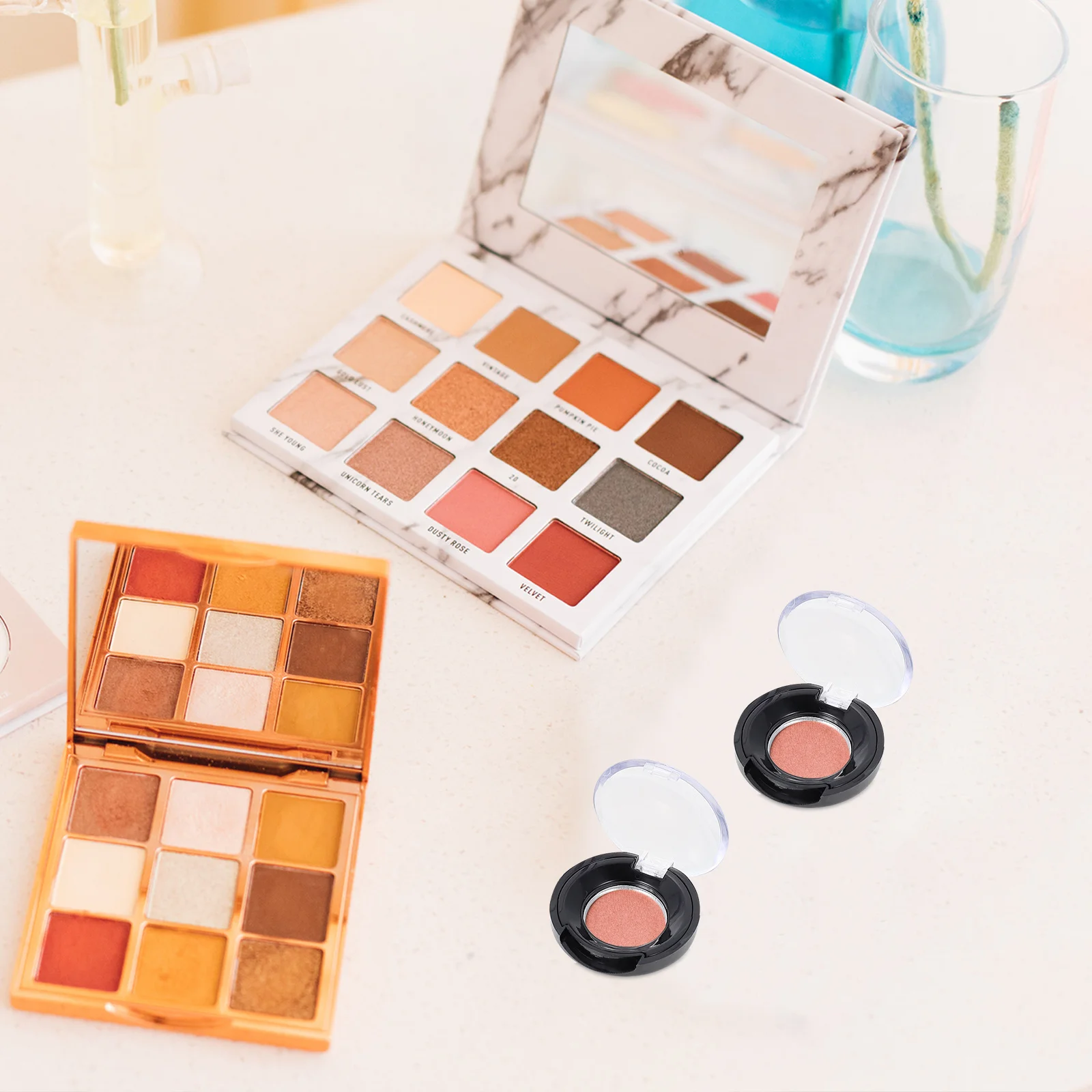 

8Pcs Portable Eyeshadow Storage Boxes Small Compact Refillable Empty Makeup Container Cosmetics Organizer Sub Package