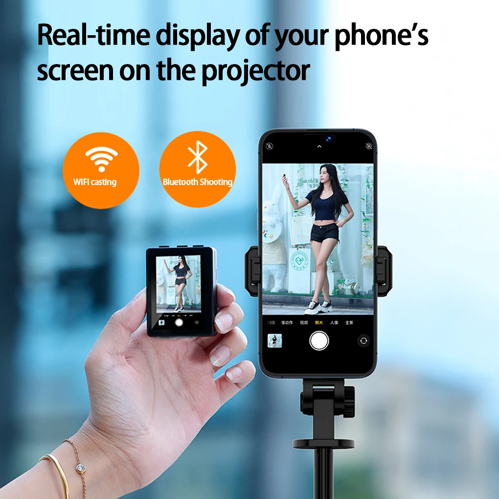 CL07 Screen Mirroring Selfie Stick WIFI projection Screen Tripod Real Time Display Selfie Monitor For phone Vlog Video Recording