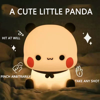 Kawaii Bear Panda Bubu And Dudu Led Night Light Lamp Cute Cartoon Nightlight Animal Bedroom Decorative Living Room Dolls Gifts