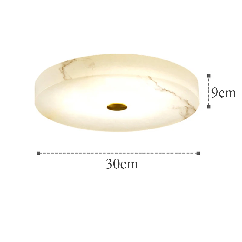 30CM Circular Marble Ceiling Lamp Nordic Bedroom Living Room Light Luxury Grand Study Balcony Corridor Illuminaire