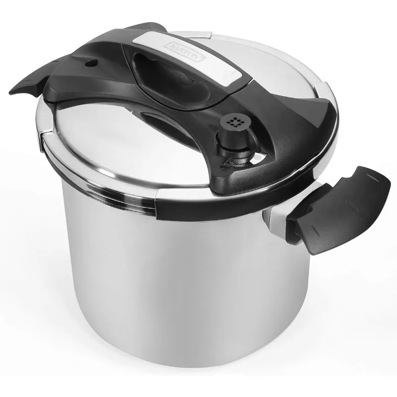 

Barton 10.5 Quart Pressure Cooker Stovetop With Easy-Lock Lid Commercial 18/8- Stainless Steel Instant Fast Cooking with Recipes