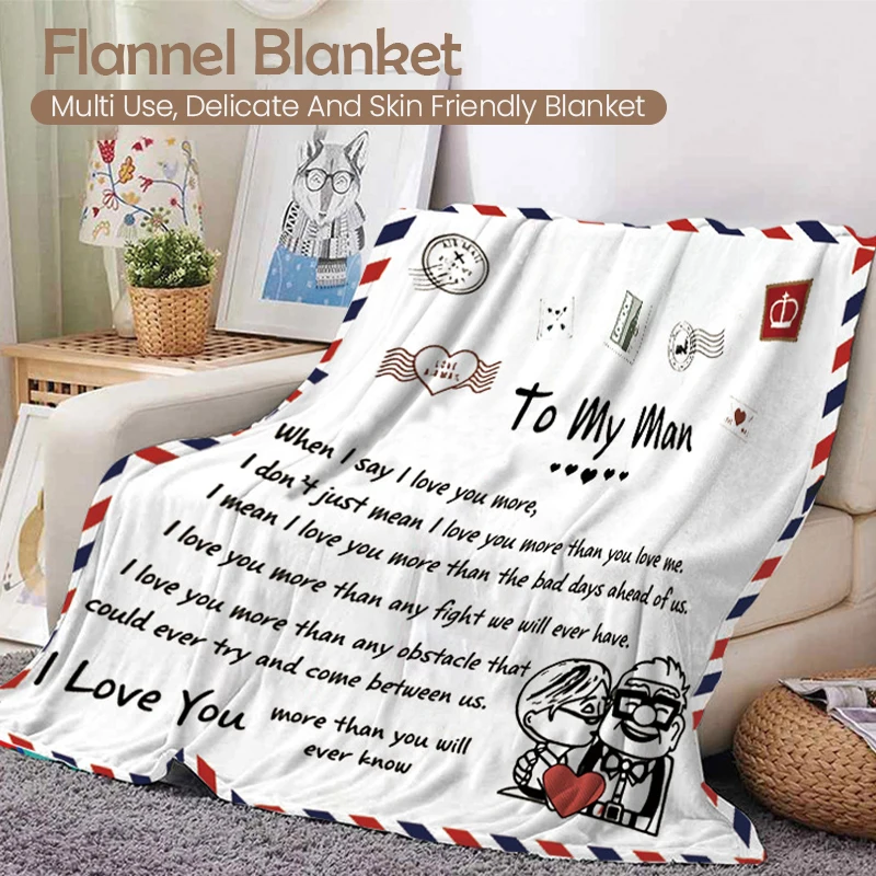 

75x100cm Flannel Blanket To My Daughter Son Granddaughter From Mom Dad Version Sofa Bed Throw Blankets Birthday Gifts