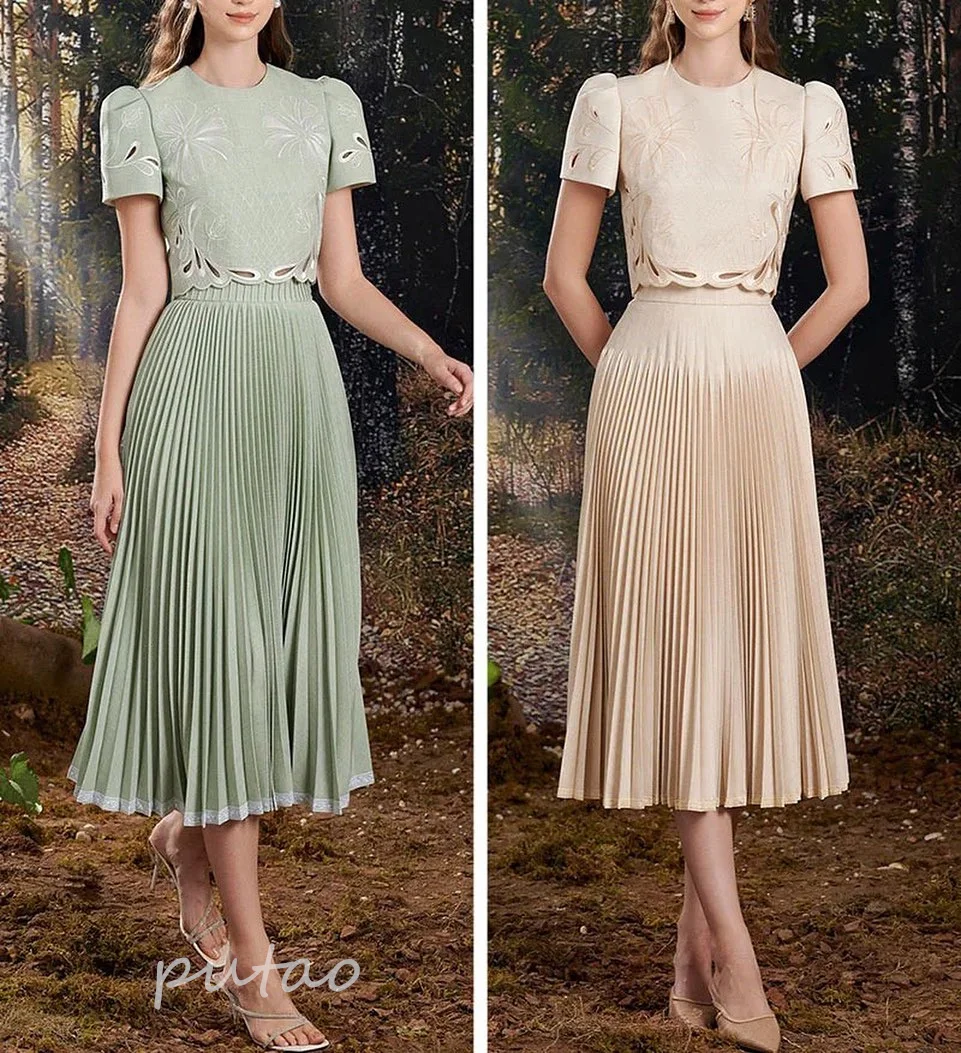 PuTao verano 2024 nuevo vestido de graduación hueco de lujo de dos piezas vestido de noche Formal para mujeres ocasiones especiales vestido hasta el tobillo