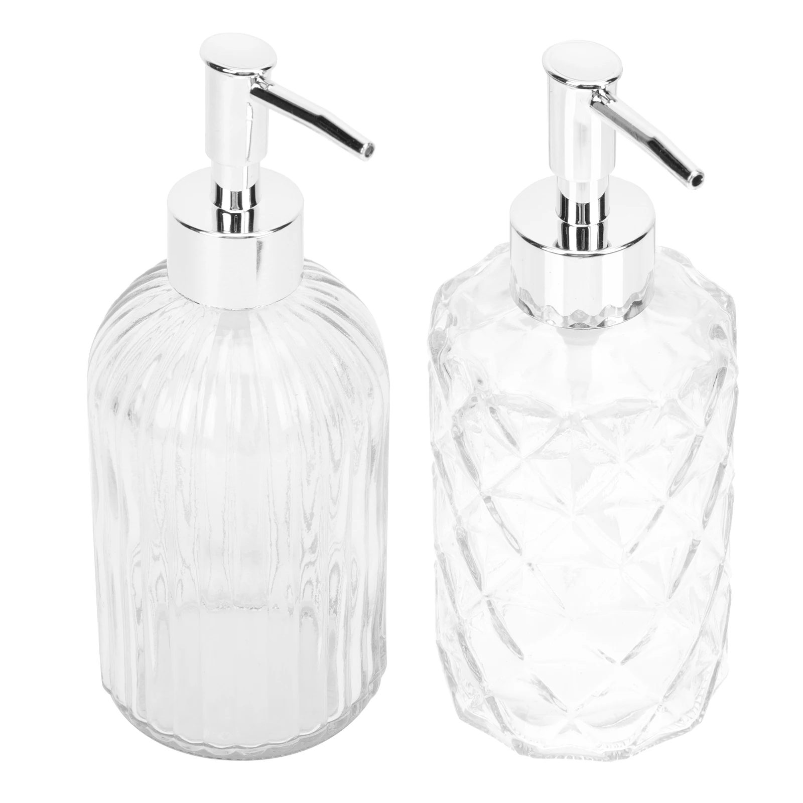 

2Pcs Press Design Glass Lotion Pump Bottle Set Portable Reusable Travel Hand Soap Dispenser Shampoo Liquid Holder