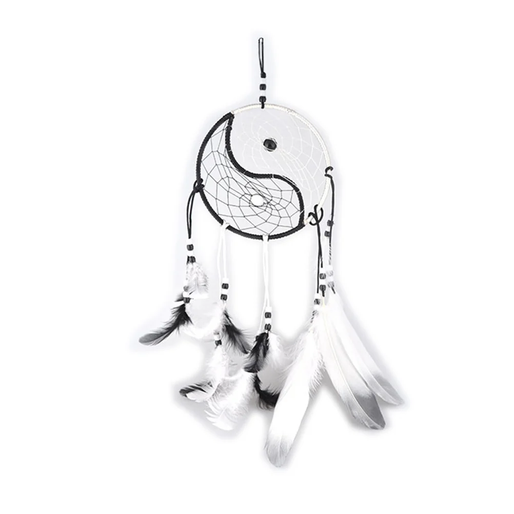 

15cm 50cm Black White Handmade Beads Tai Dreamcatcher Wind Chime Home Decor Wall Hanging Gift Handmade Wind Chime