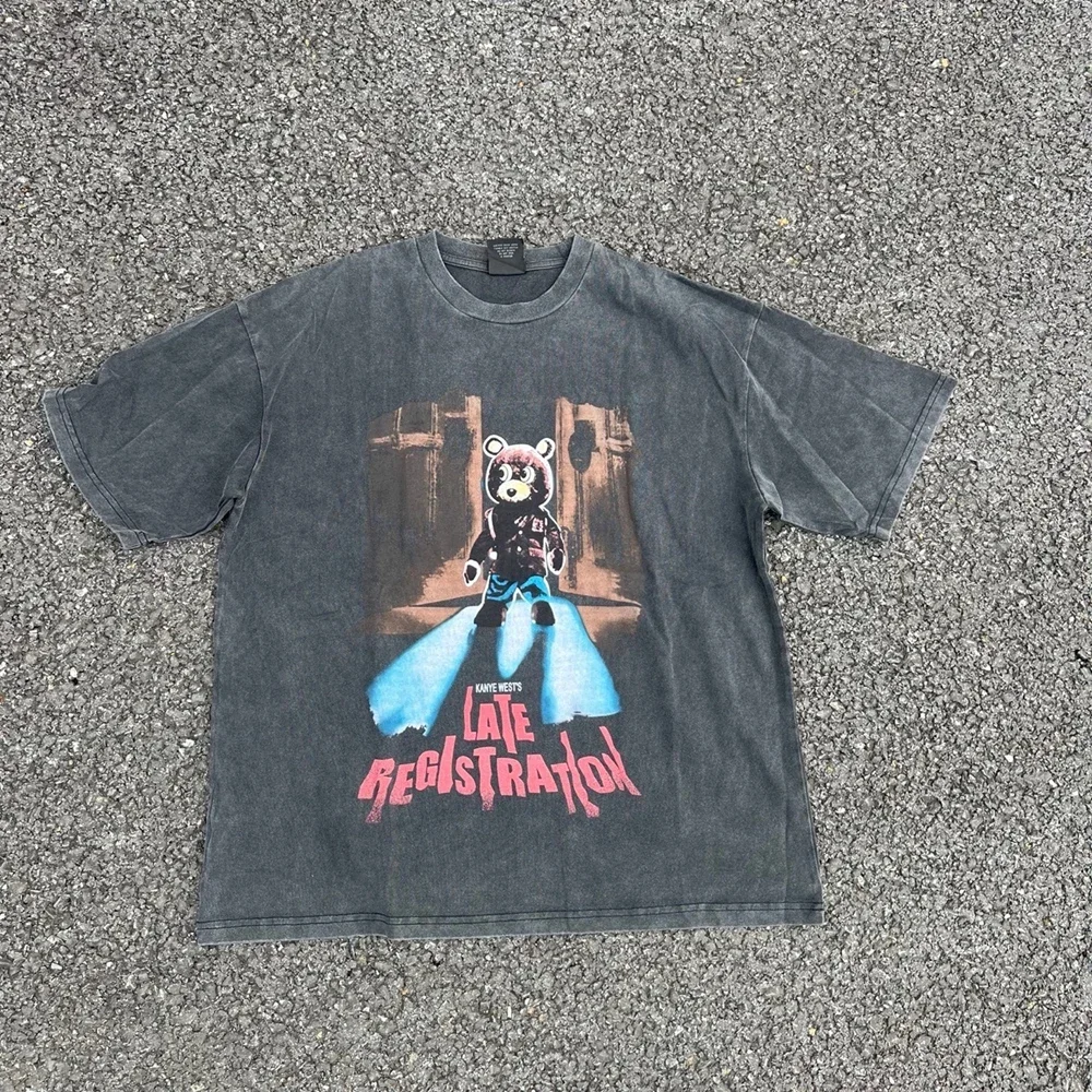 

SAINT OF MICHAEL Kanye West YE DONDA Little Bear Graphics Printing Vintage Clothing Loose Oversized Tee Tops T Shirt For Men