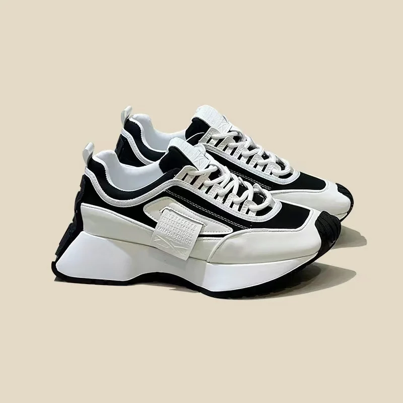 Platform Sneakers Off Black White Buckle Air Mesh Designer Trainers Thick Bottom Chunky Women's Sneakers Vulcanized Casual Shoes