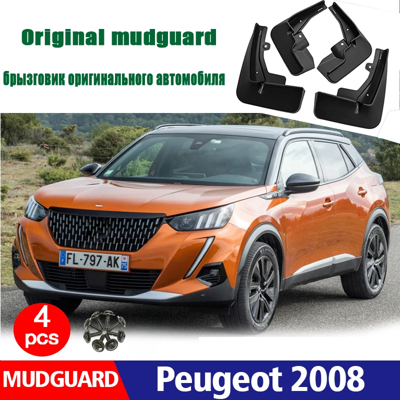 Front Rear 4pcs FOR Peugeot 2008 Mudguards Fender Mudflaps Car Accessories Mud Flap Guards Splash Mudguard 2020-2023