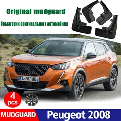 Frente traseira 4 pçs para peugeot 2008 paralama fender mudflaps acessórios do carro mud flap guardas respingo paralama 2020-2023