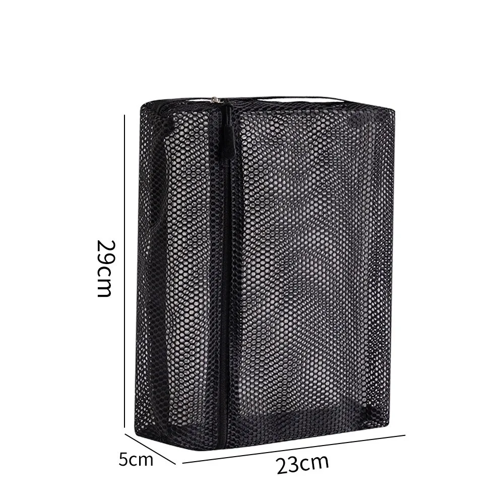 

Casual Nylon Storage Pouch Hand-held With Zipper Mesh Pouch Multipurpose Mesh Toiletry Wash Bags Women