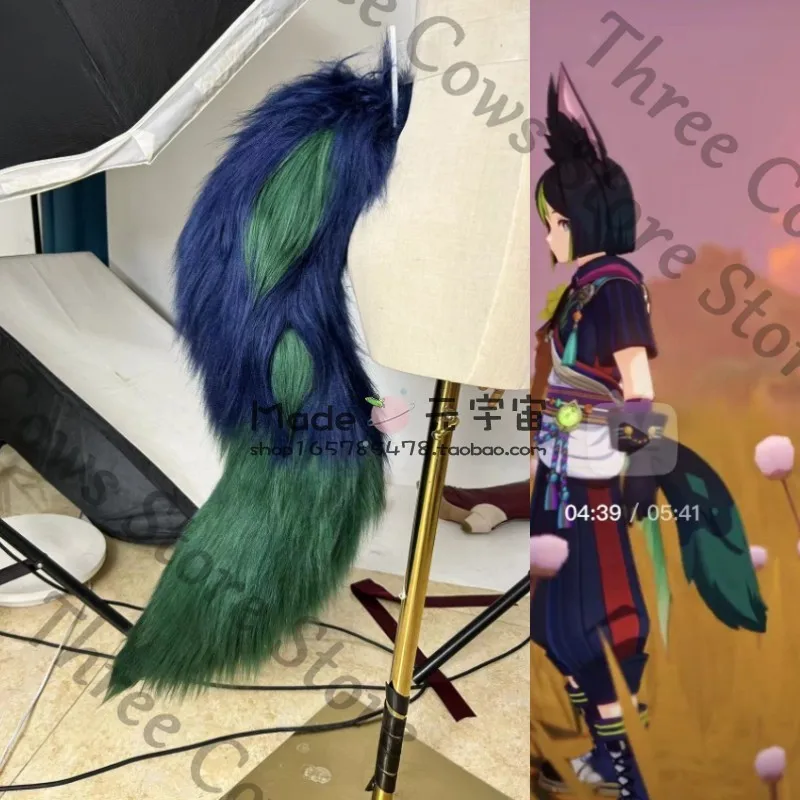 

Аниме Genshin Impact Tignari косплей мультфильм животных украшения для ушей серьги электрический реквизит хвост аксессуар Хэллоуин талисман подарок