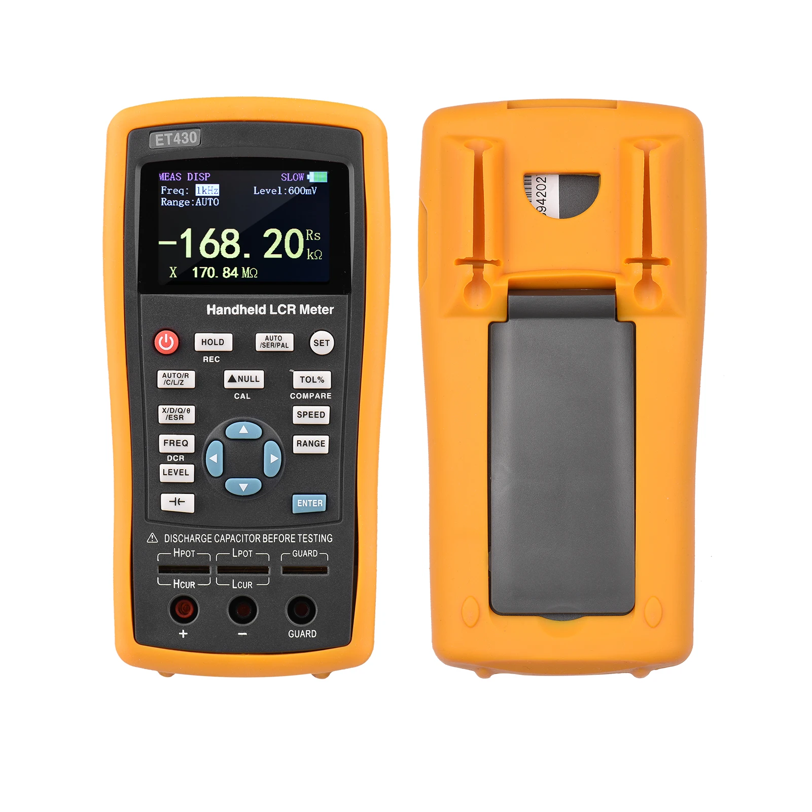 2.5-inch LCD Digital Handheld 100kHz LCR Meter LCR Multimeter Tester for Inductance Capacitance Resistance Measuring 0.6 Vrms