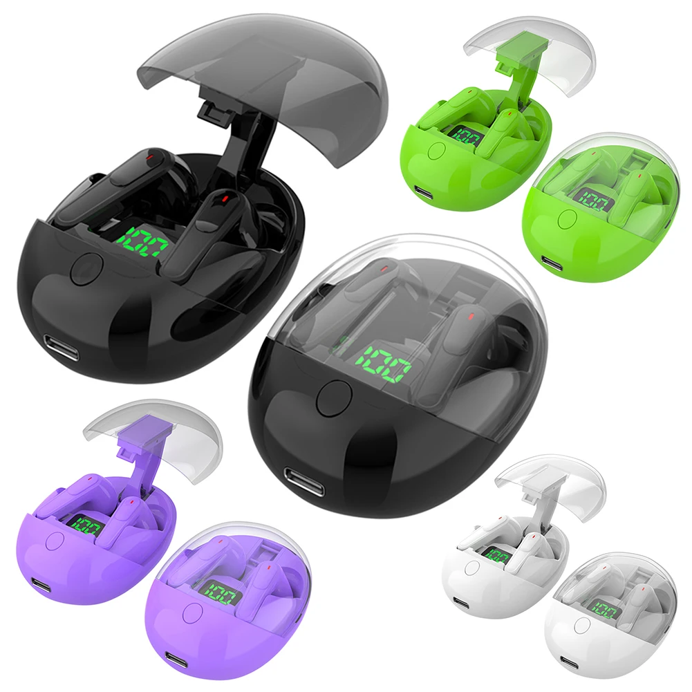 Wireless Stereo Earphones Waterproof Bluetooth 5.3 Gaming Headsets Noise Reduction TWS HIFI Digital Display Earbuds