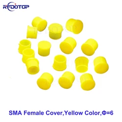 White/Yellow SMA Covers 6mm SMA Female Dust Cap Rf Ham Radio Antenna Plastic Covers Dust Cap Female Connector SMA Protectio
