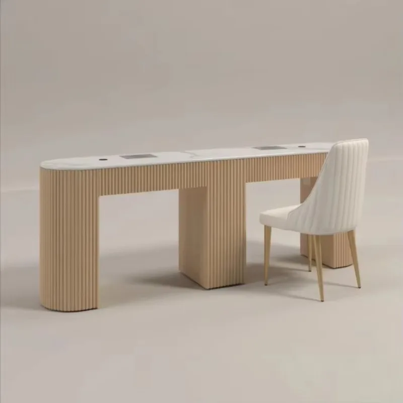 Modern Glass Ins Nail Table for Beauty Salon High Quality Manicure Desk with 1-Year Warranty for Nail Bar or Living Room