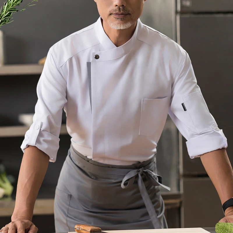 ホテルレストランシェフジャケットキッチン作業服長袖トップスユニセックスシェフの制服ホテルベーキングケーキショップケータリングオーバーオール