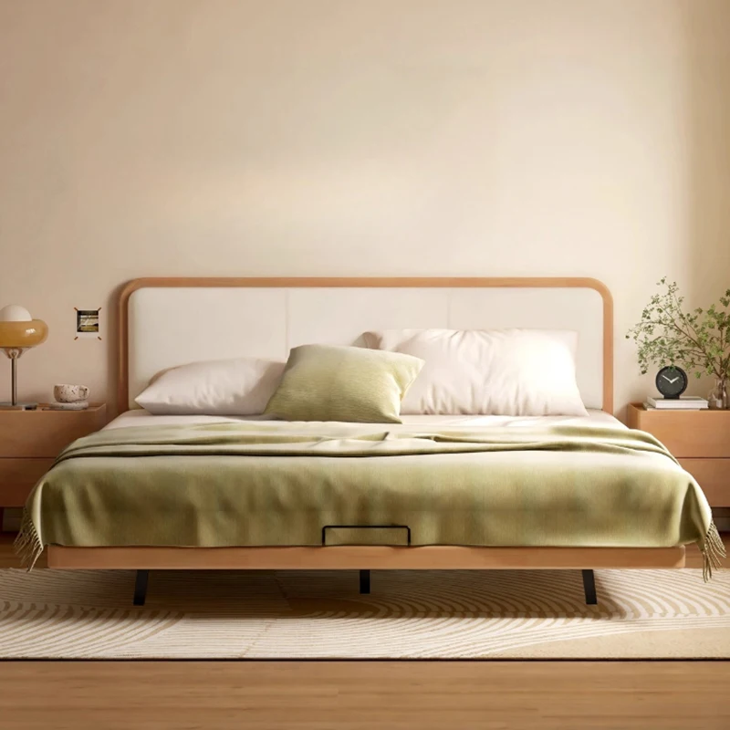 

Современные минималистичные кровати из цельного дерева, скандинавский креативный гостевой домик, мягкая кровать королевского размера, роскошная мебель для спальни FYBB