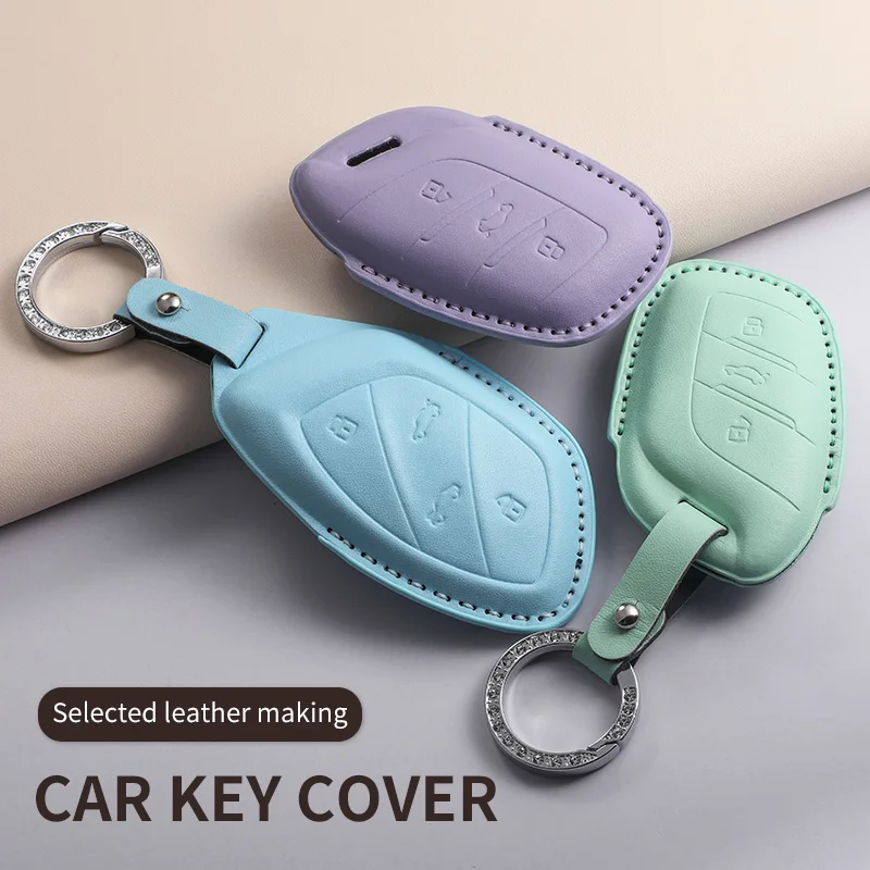 

PU Leather Car Remote Key Fob Case Keychain Cover for MG 4 2023 Mg4 Ev MG HS GT ZS EV ZX MG5 MG6