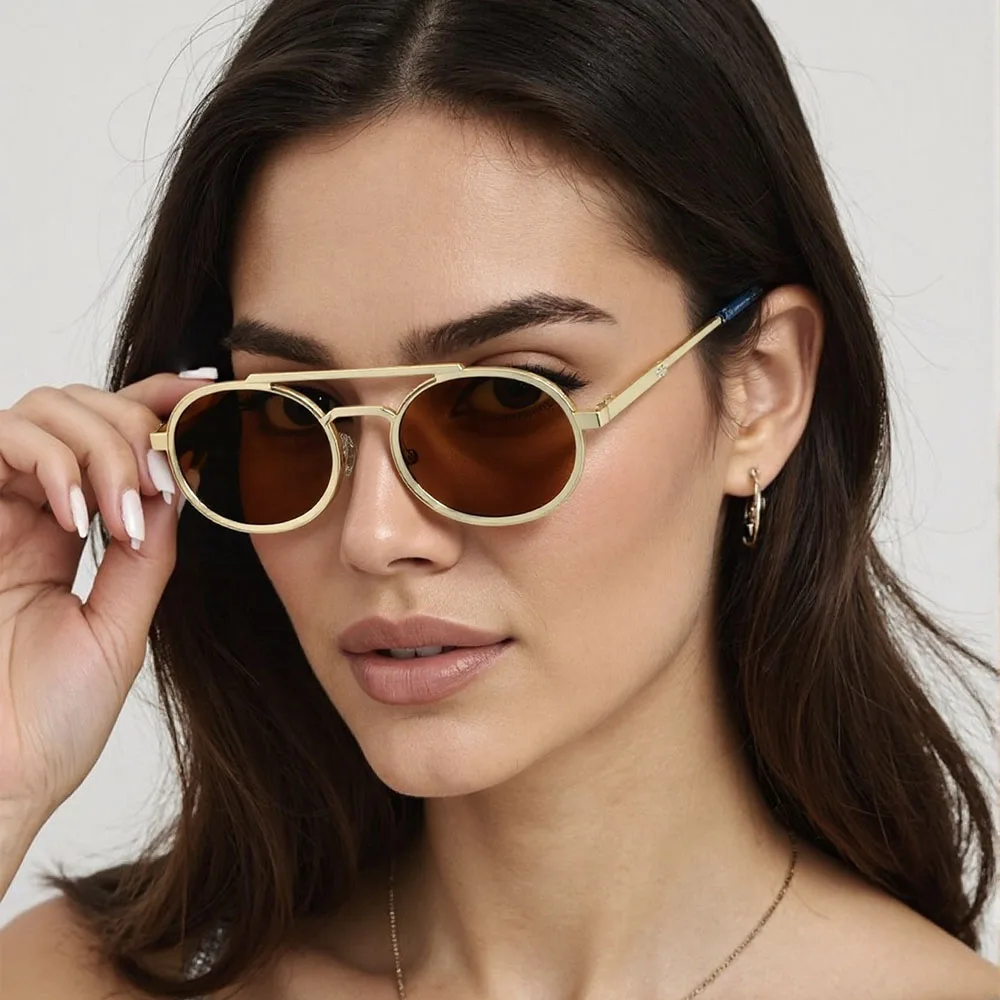 

New Oval Sunglasses Women Steampunk Sunglasses For Men Trending Vintage Oculos Summer Accessories Glasses Dropshipping Gafas Sun