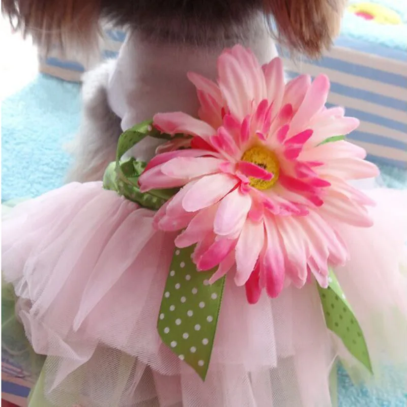 Pet Clothes, Spring and Autumn Collection, Teddy Dog Dress, Small Dog Clothing, Decorative Accessories, sunflower Princess Dress