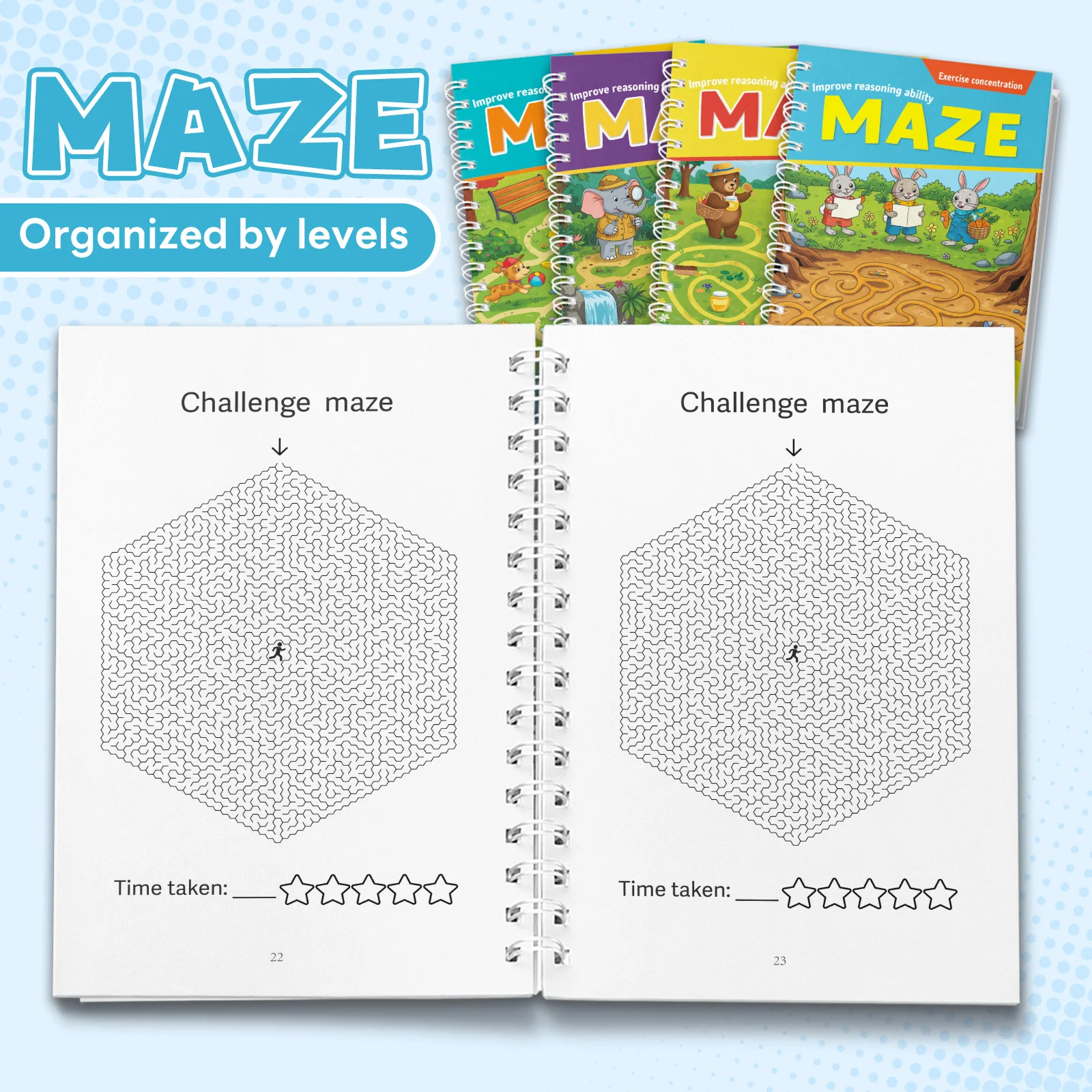 Kids Early Education Maze Game Book, Fun Brain Training, Improve Concentration & Logical Thinking, Cultivate Fine Motor Skills