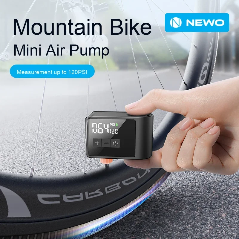 

USB-C Rechargeable 120 PSI Quick Tire Inflator Portable Air Compressor with Pressure Gauge for Bike Balls