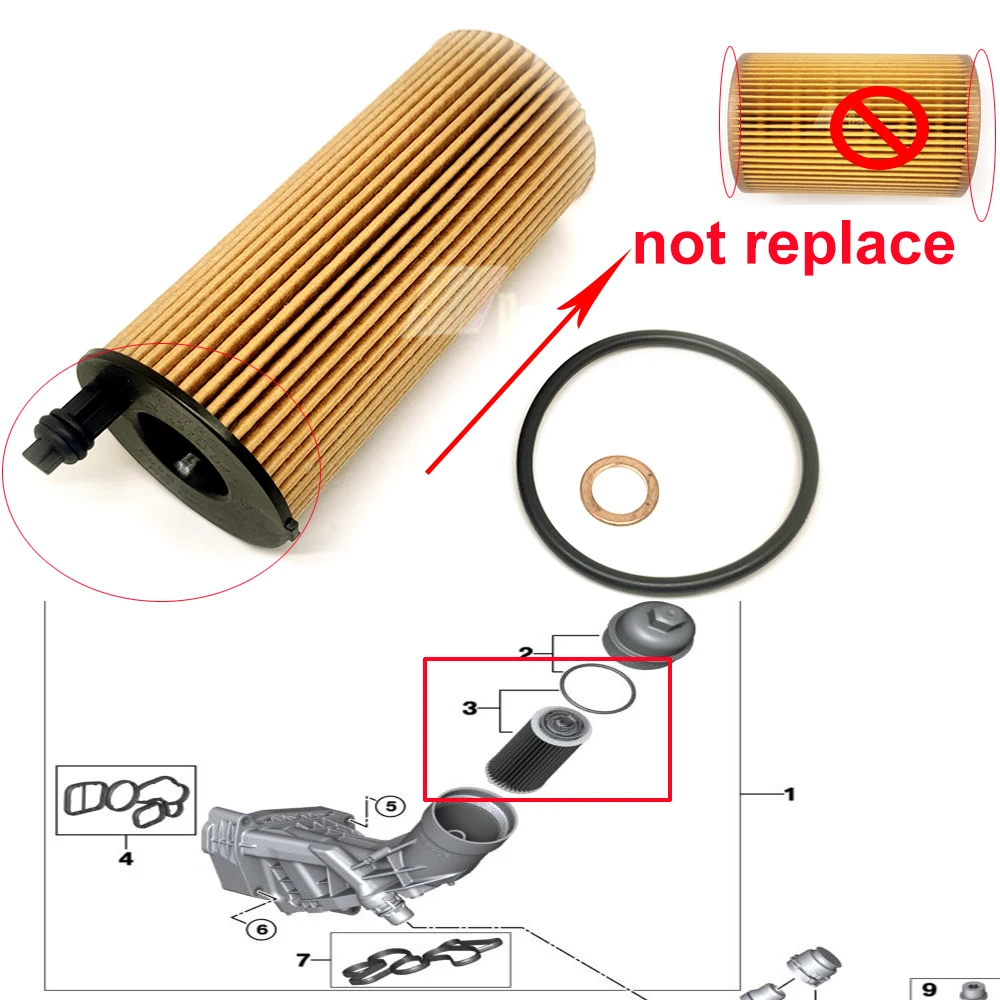 Oil Filter For 15-19 BMW 3 Series G20 F30 F31 LCI F34 GT LCI 11428575211 B46 2.0 Engine