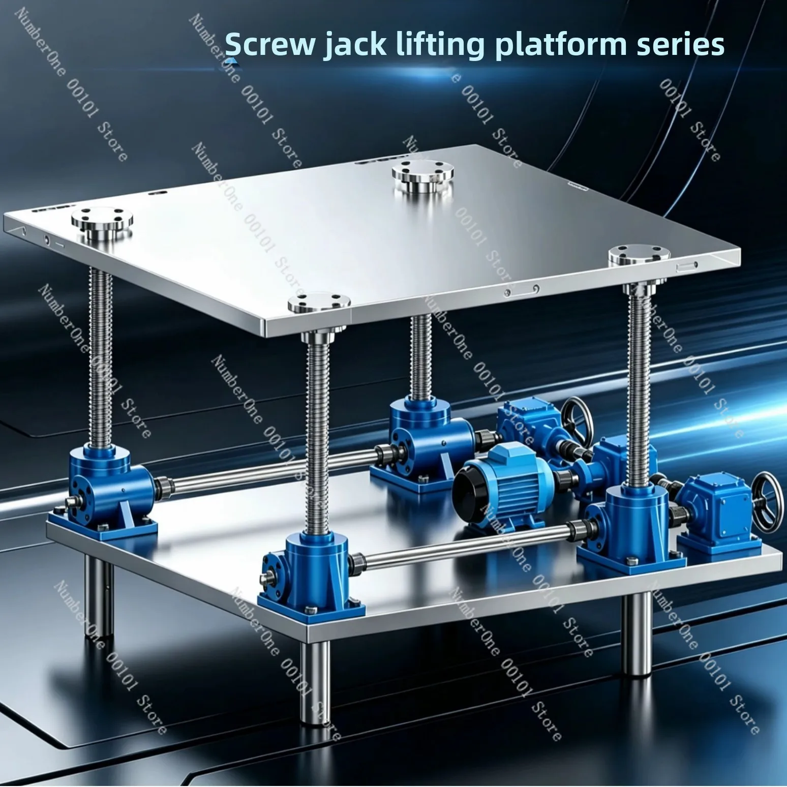 Electric & Hand Crank Synchronous Screw Lifting Platform, Trapezoidal & Ball Screw Multi-linkage Elevating Worktable