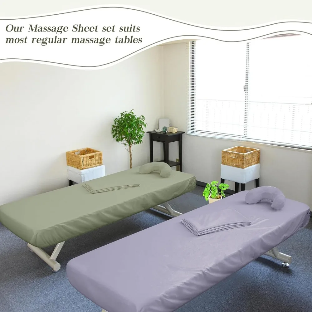 24 Pcs 8 Sets Massage Table Sheets Set Include Massage Bed Sheets Bed Cover Massage Face Rest Cover Spa Bed