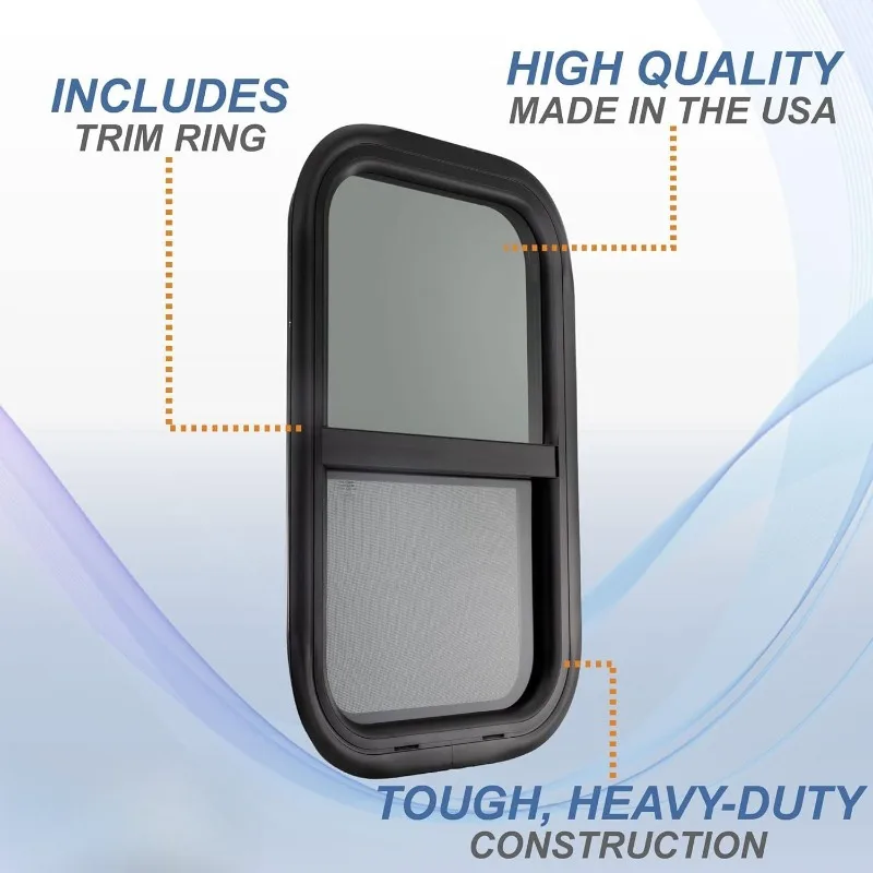 RV Window  14"W X 22"H Teardrop Style  Vertical Sliding | RV Window Replacement | Made In USA