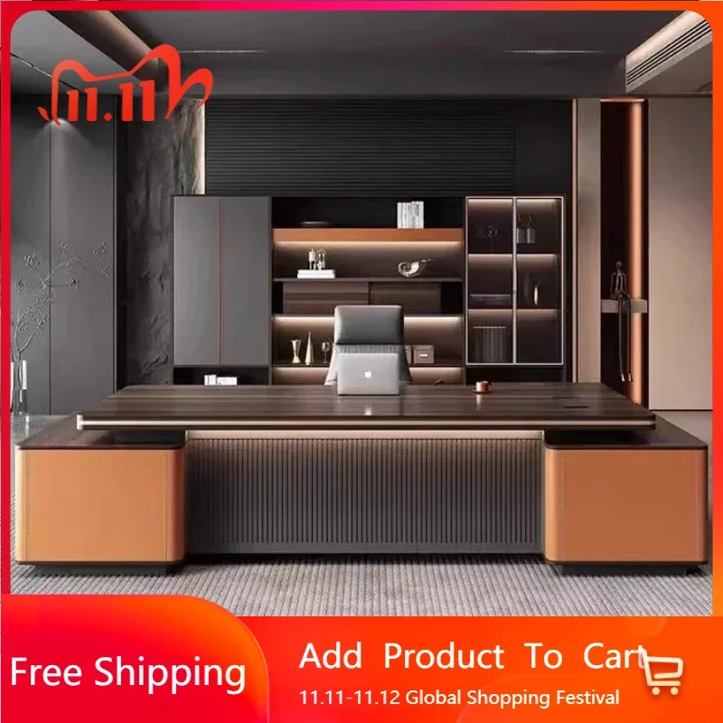 

Design European Boss Desk Light Luxury Drawers Executive Computer Desks Storage Unique High Quality Escritorio Modern Furniture