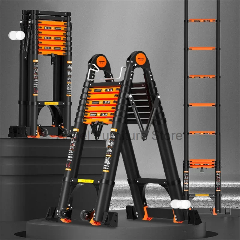 Aluminum Alloy Telescopic Ladder Step Ladders Home Thickened Folding Ladder Portable Multifunction Lifting Engineering Stairs