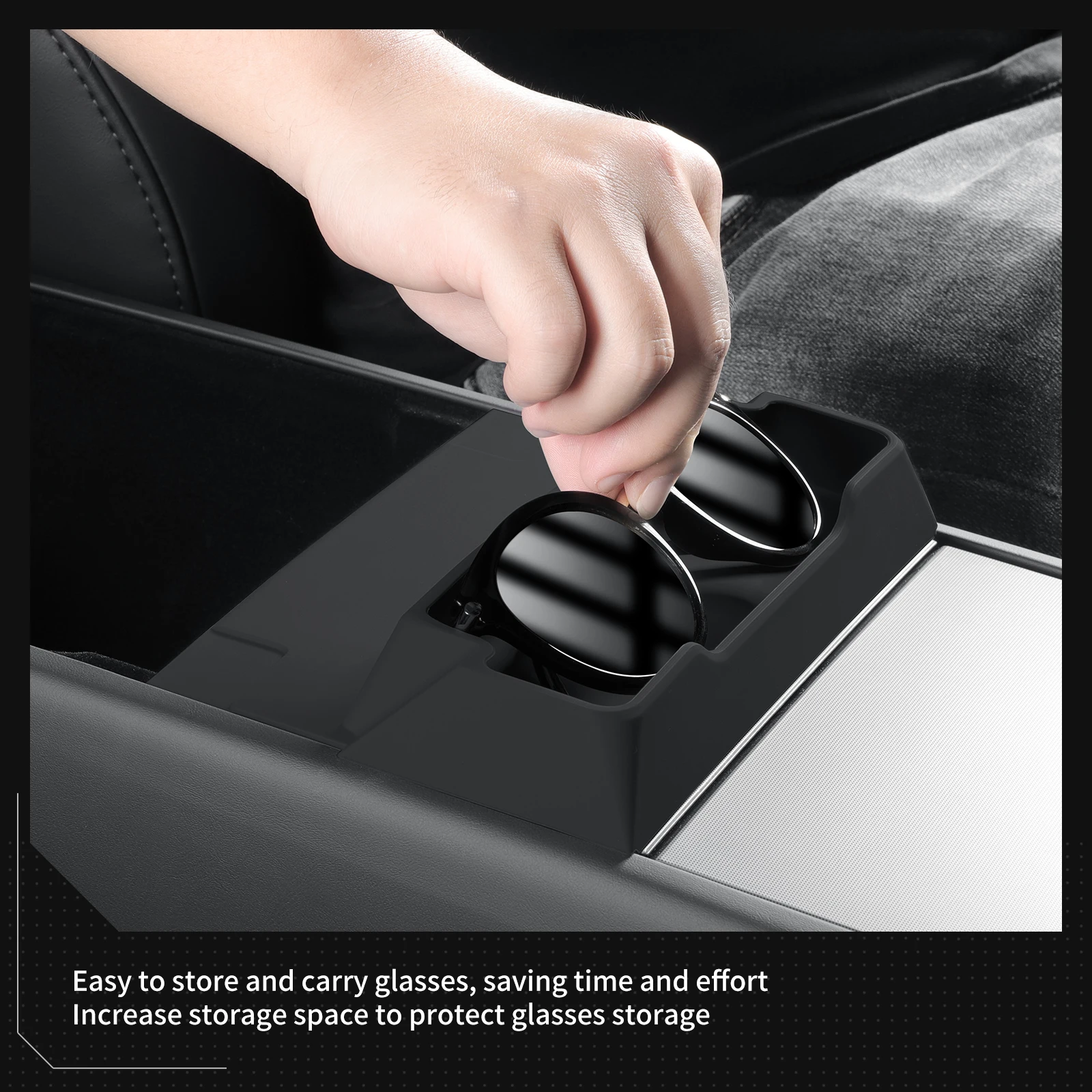 Für Tesla Model Y Launch/Juniper/YL 2025 Mittelkonsole Armlehnen-Aufbewahrungsbox Brillenfach Organizer Auto-Innenausstattung Zubehör – Detail 2