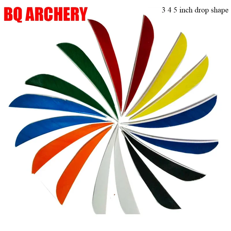 12pcs Archery Arrow 3 4 5inch Turkey feather Arrows Drop-shaped Right Wing For Recurve Crossbow bow Hunting shooting