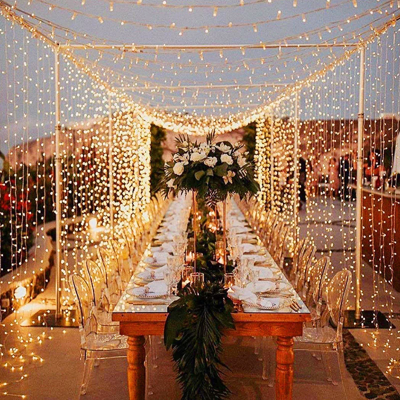 Wedding LED String Light IP44 Waterproof Outdoor Party Fairy Garland Light 8 Modes Holiday Decoration For Wedding Easter Decor