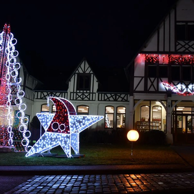 Personalizado Lámpara Led iluminada con forma de estrella, cadena de luces para exteriores, decoraciones para el hogar, guirnalda de calle